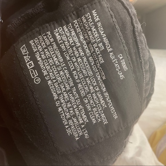 Alexander Wang Black Denim Shorts with embroidery on back - Picture 3 of 4